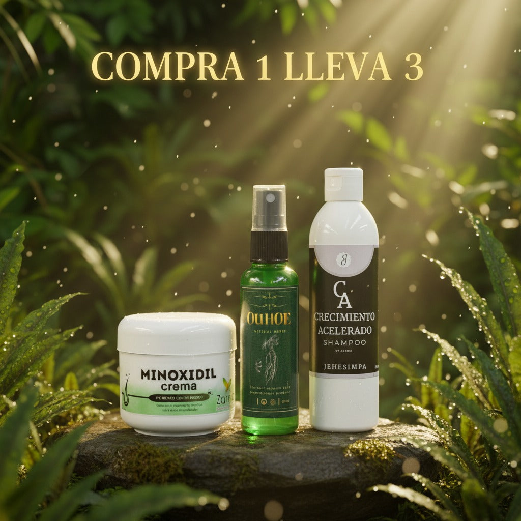 COMPRA 1 LLEVA 3 - Shampoo Premium + Minoxidil y Ouhoe de Regalo