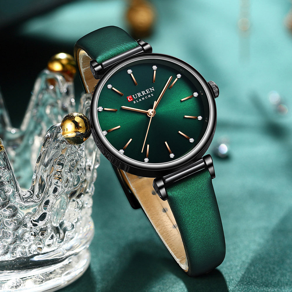 Reloj Curren 9081 Verde Pulso en Cuero