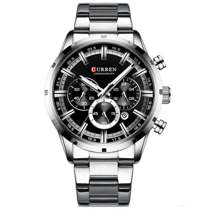 Reloj Curren 8355 Plateado Fondo Negro
