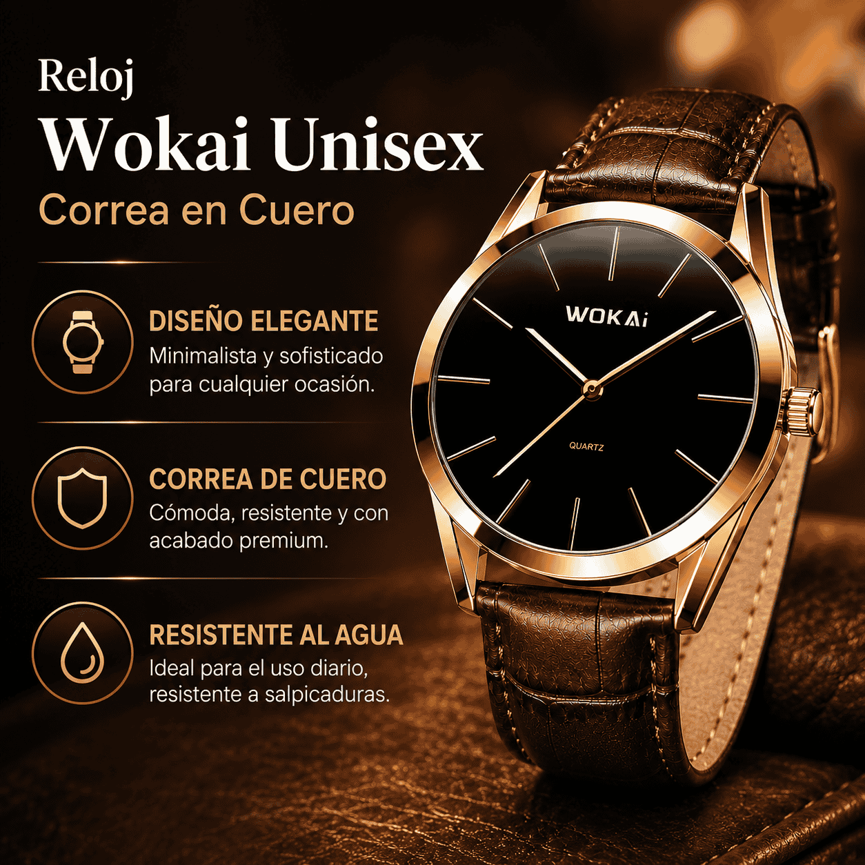 Reloj Wokai Unisex Correa en Cuero