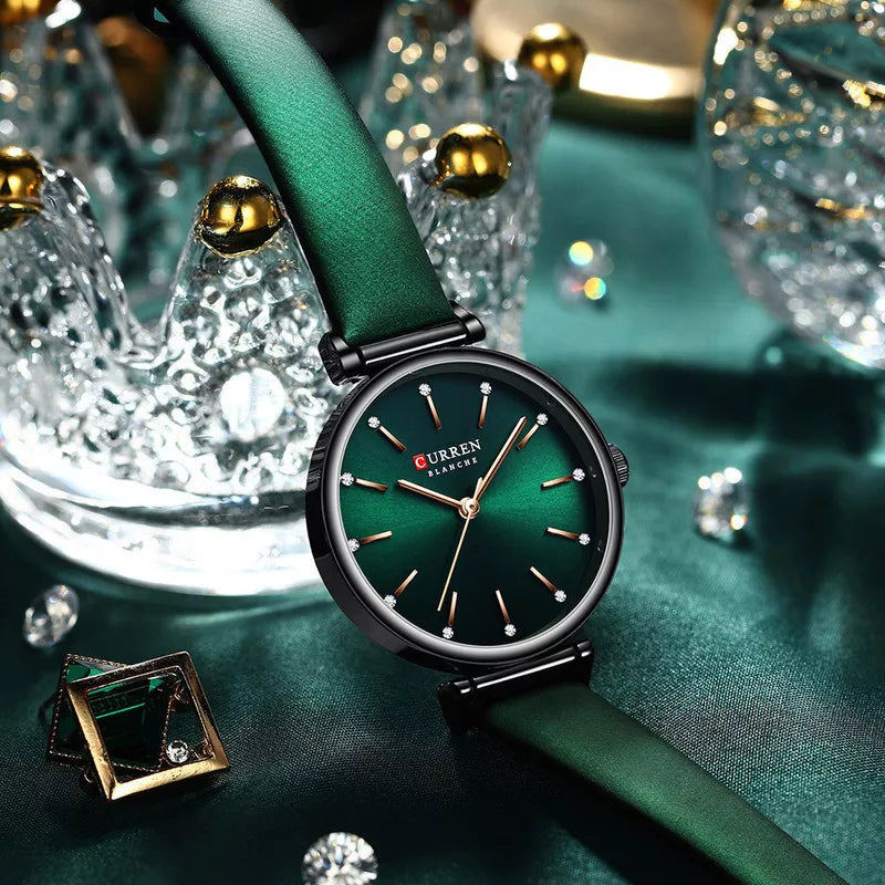 Reloj Curren 9081 Verde Pulso en Cuero