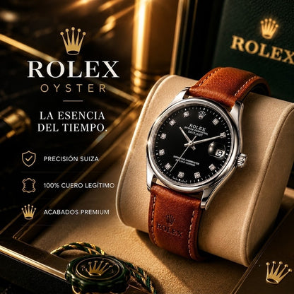 Rolex Oyster - Correa 100% en Cuero Legítimo