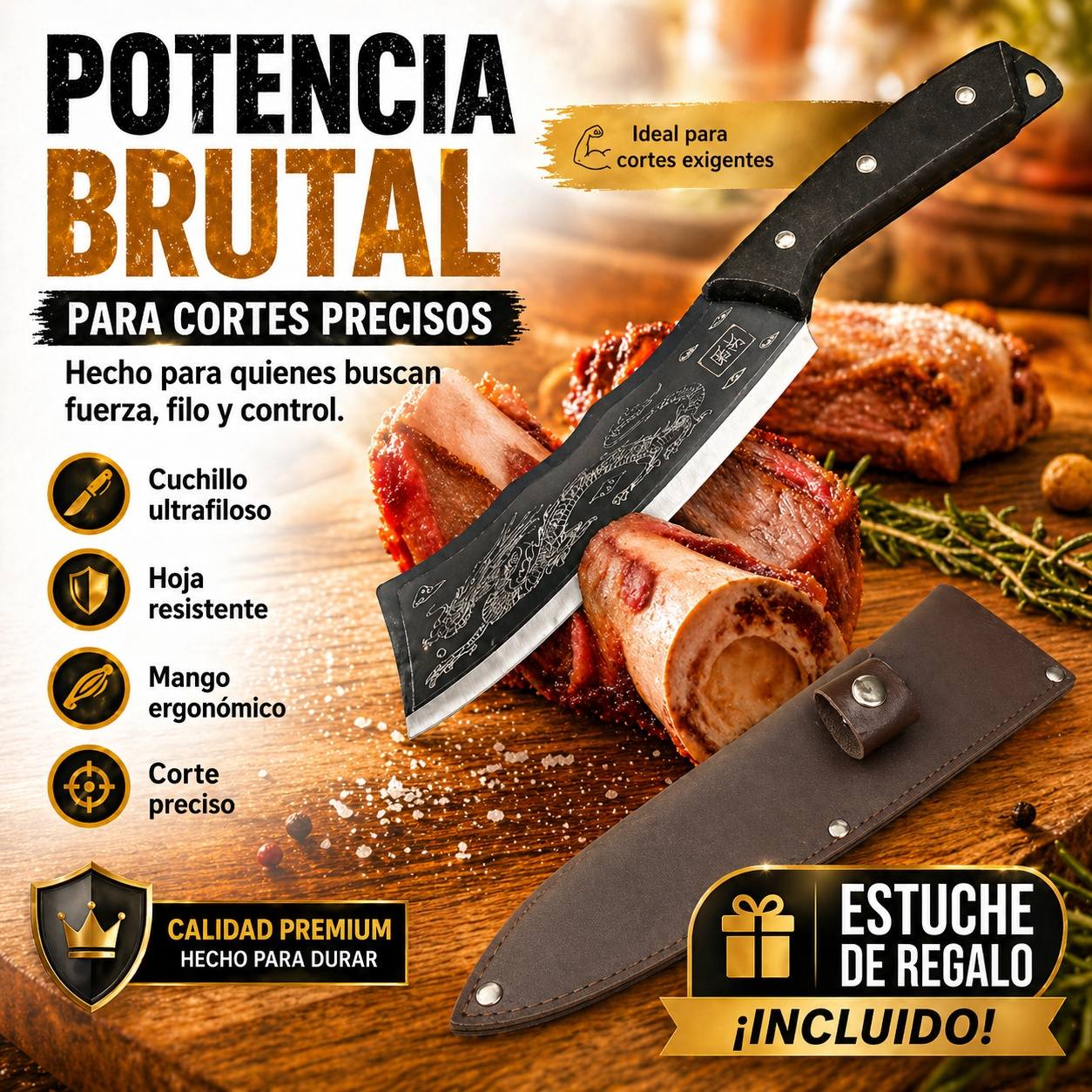Cuchillo Dragón + Estuche de Regalo